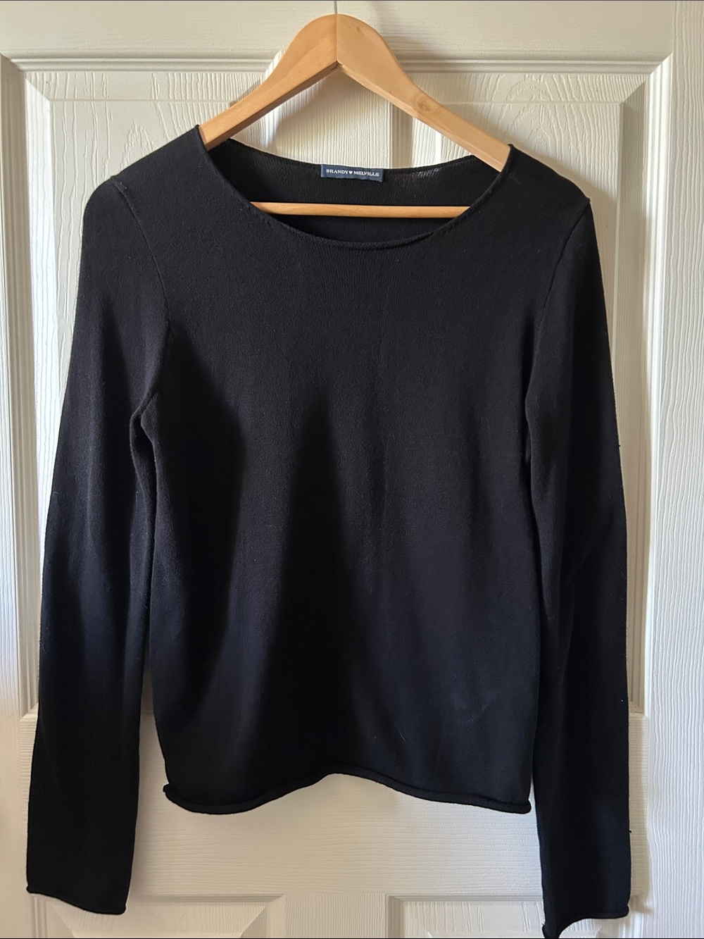 Brandy Melville Black Grunge Long Sleeve Sweater Gorpcore Indie Sleaze Fall Sz S
